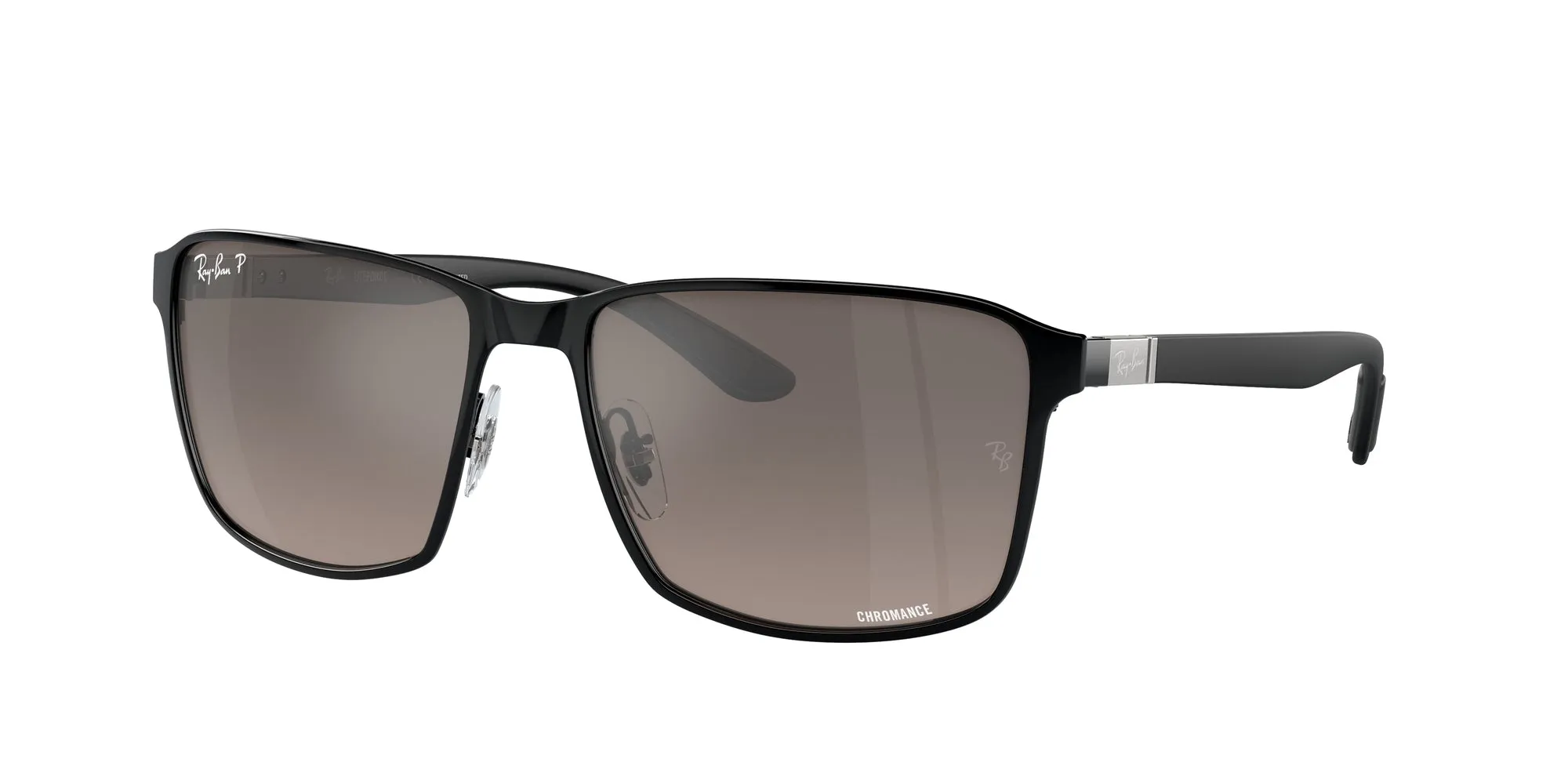 Ray - Ban RB3721CH 186/5J Occhiali da sole Metallo Nero Grigio Squadrata Polarizzata Specchiato - immagine 1