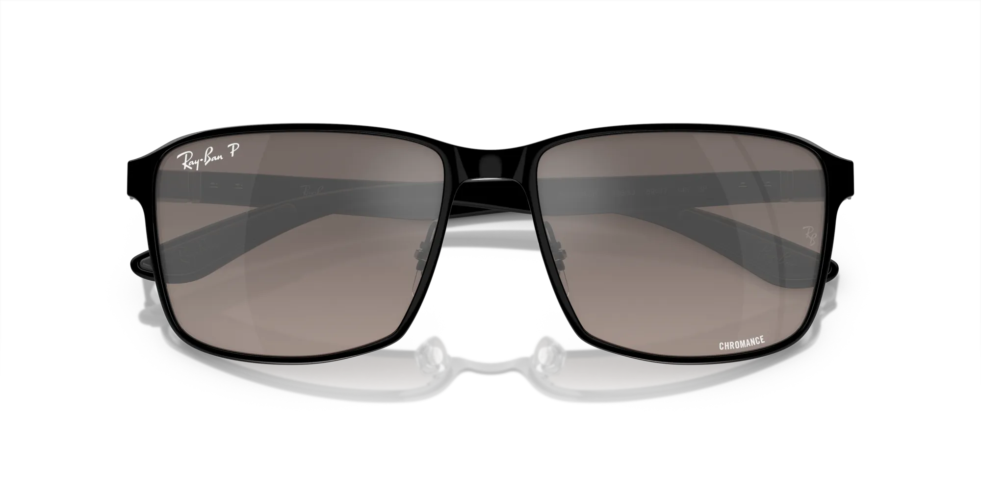 Ray - Ban RB3721CH 186/5J Occhiali da sole Metallo Nero Grigio Squadrata Polarizzata Specchiato - immagine 2