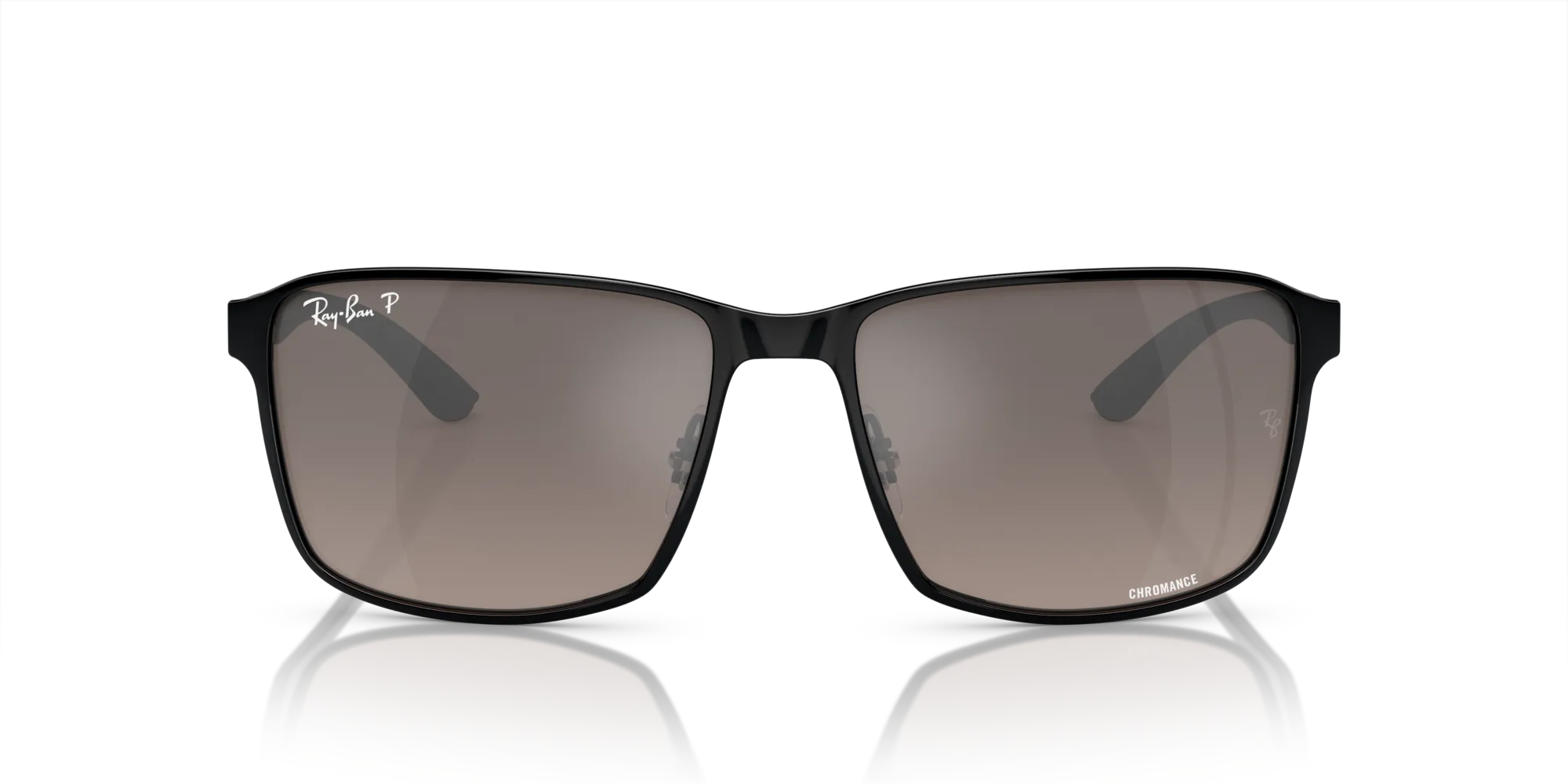 Ray - Ban RB3721CH 186/5J Occhiali da sole Metallo Nero Grigio Squadrata Polarizzata Specchiato - immagine 3