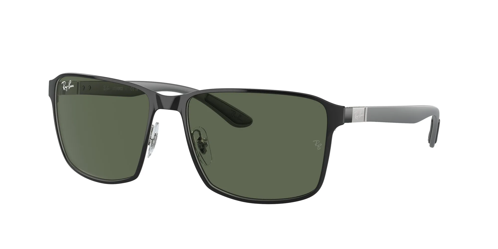 Ray - Ban RB3721 914471 Occhiali da sole Metallo Nero Verde Squadrata Normale - immagine 1