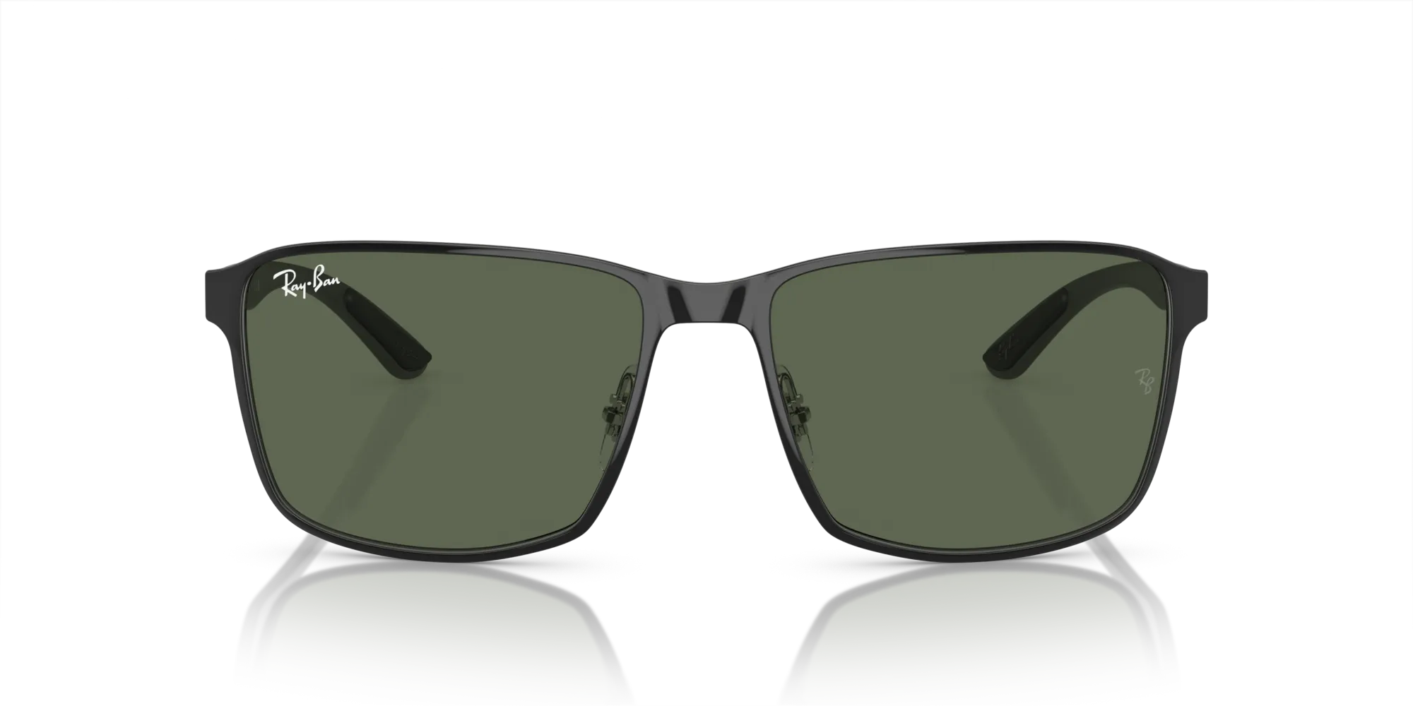 Ray - Ban RB3721 914471 Occhiali da sole Metallo Nero Verde Squadrata Normale - immagine 3