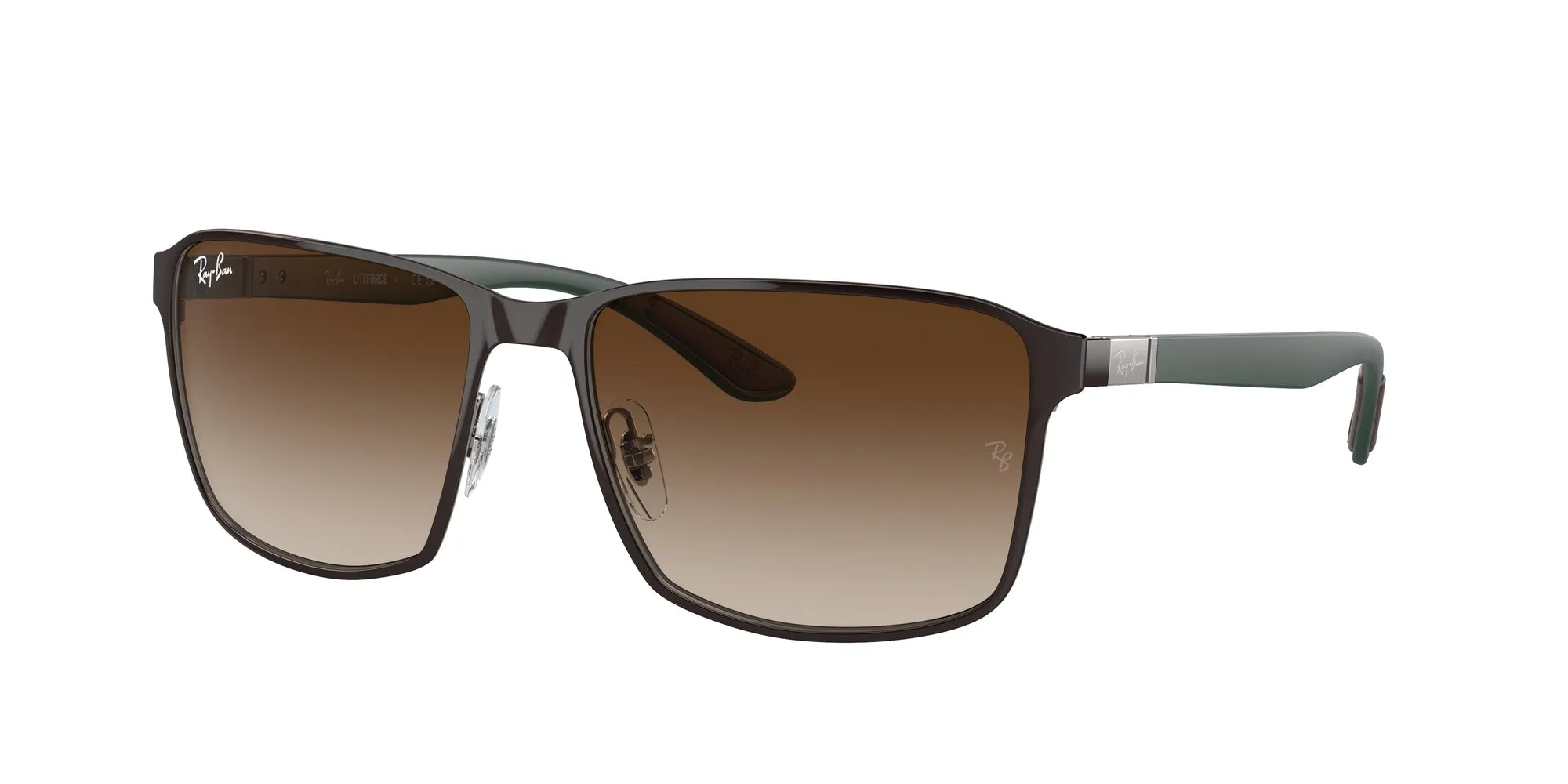 Ray - Ban RB3721 188/13 Occhiali da sole Metallo Marrone Marrone Squadrata Normale Sfumato - immagine 1