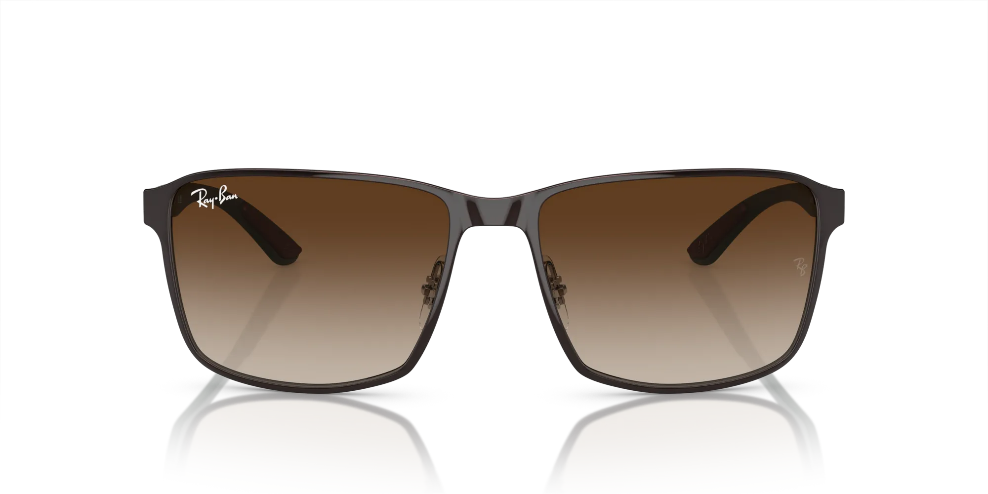 Ray - Ban RB3721 188/13 Occhiali da sole Metallo Marrone Marrone Squadrata Normale Sfumato - immagine 3