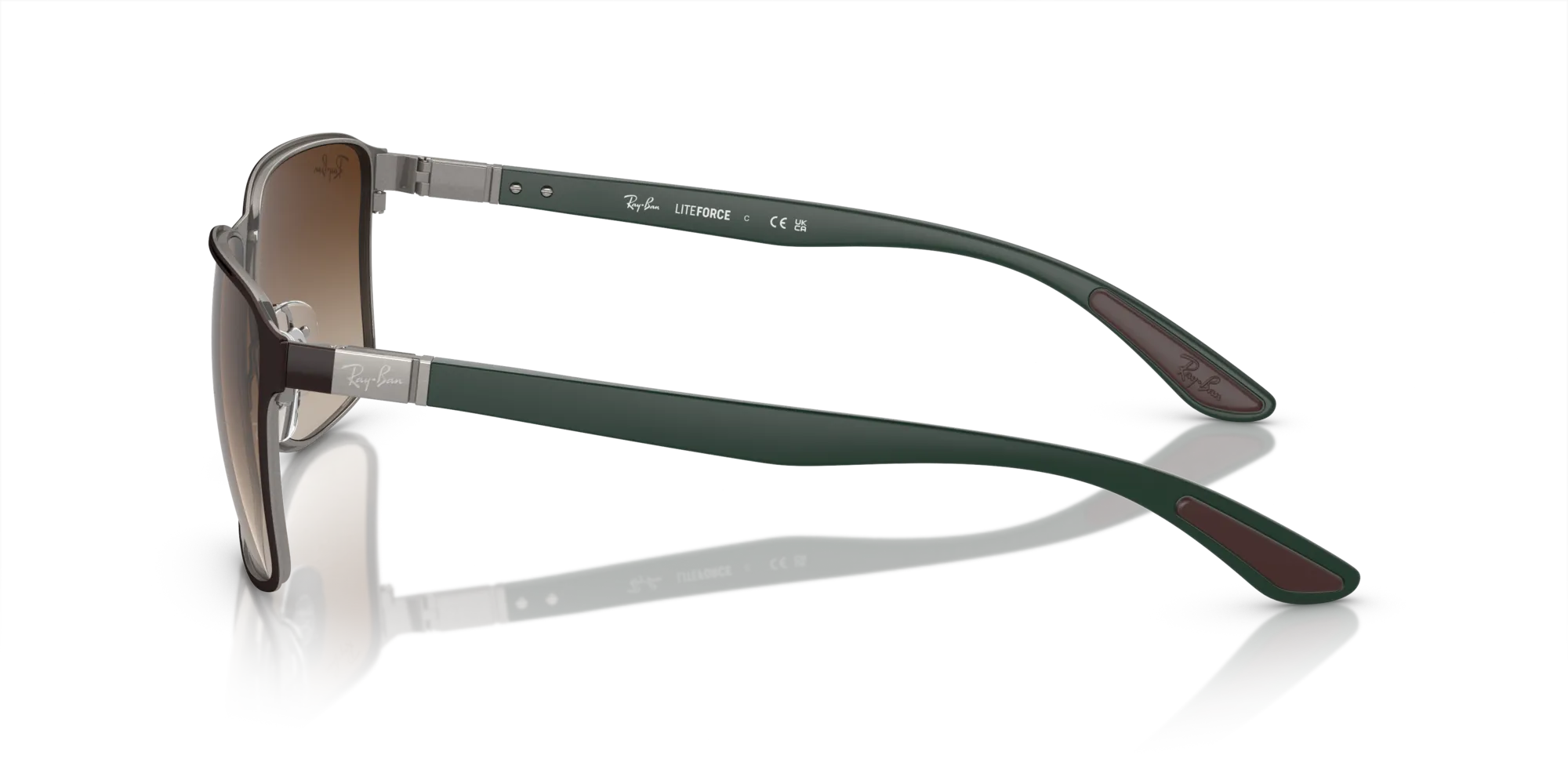 Ray - Ban RB3721 188/13 Occhiali da sole Metallo Marrone Marrone Squadrata Normale Sfumato - immagine 4