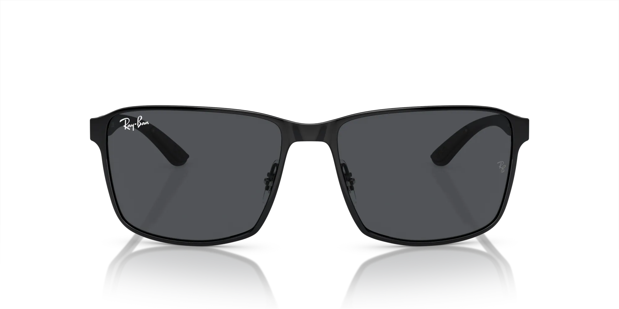 Ray - Ban RB3721 186/87 Occhiali da sole Metallo Nero Grigio Squadrata Normale - immagine 3