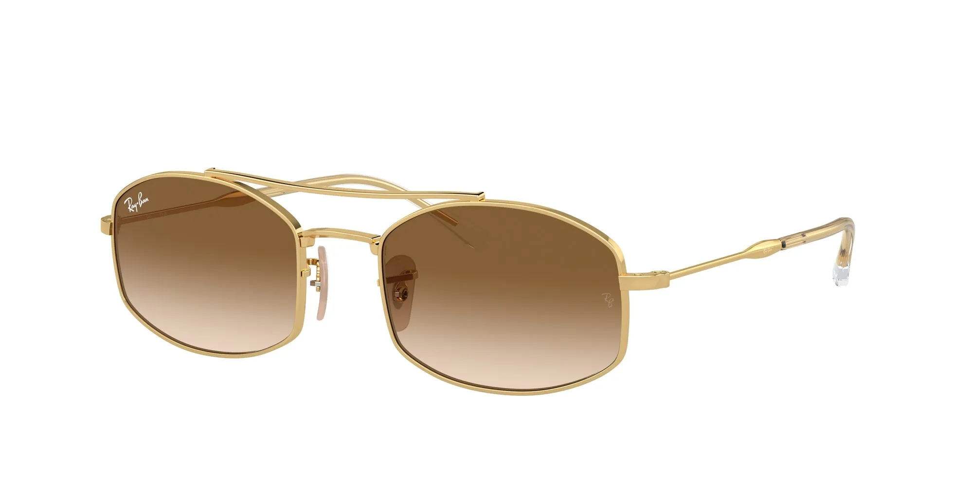 Ray - Ban RB3719 001/51 Occhiali da sole Metallo Oro Marrone Rotonda Normale Sfumato - immagine 1