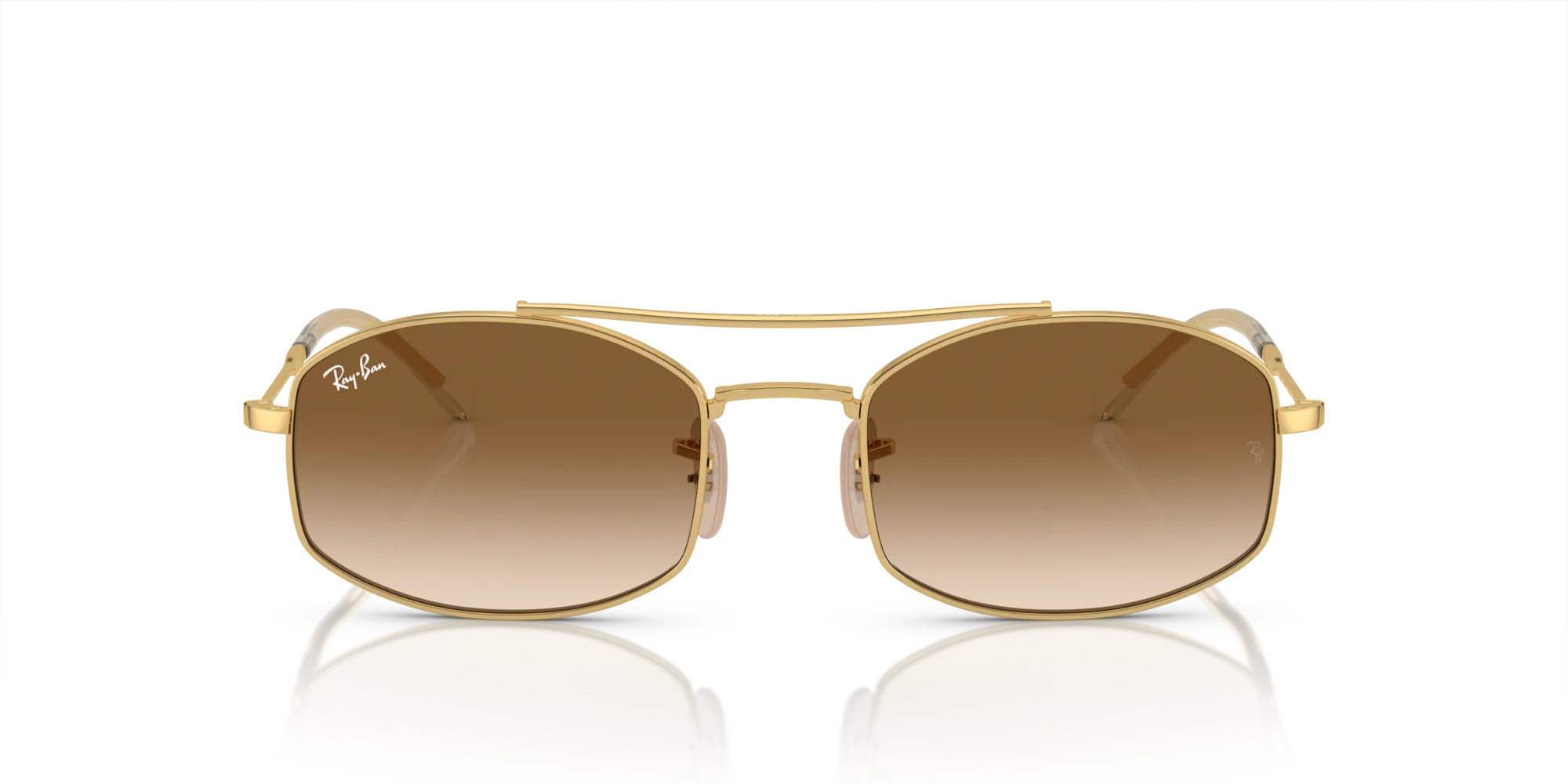 Ray - Ban RB3719 001/51 Occhiali da sole Metallo Oro Marrone Rotonda Normale Sfumato - immagine 3