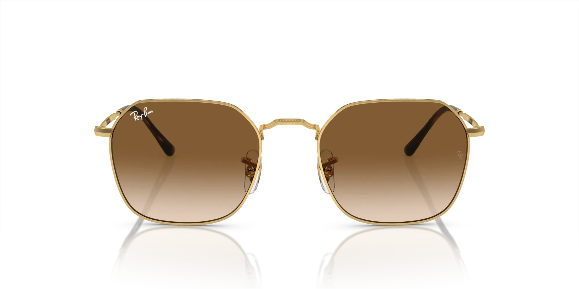 Ray - Ban RB3694 JIM 001/51 Occhiali da sole Metallo Oro Marrone Geometrica Normale Sfumato - immagine 2