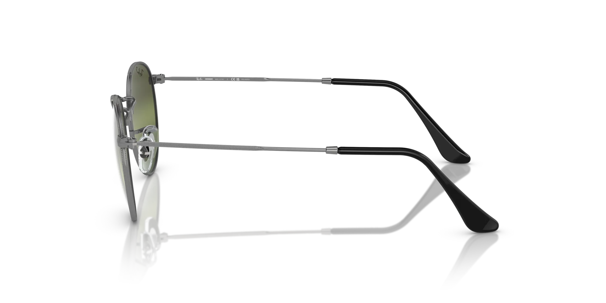 Ray - Ban RB3447 ROUND METAL 004/G4 Occhiali da sole Metallo Grigio Verde Rotonda Polarizzata Specchiato - immagine 4