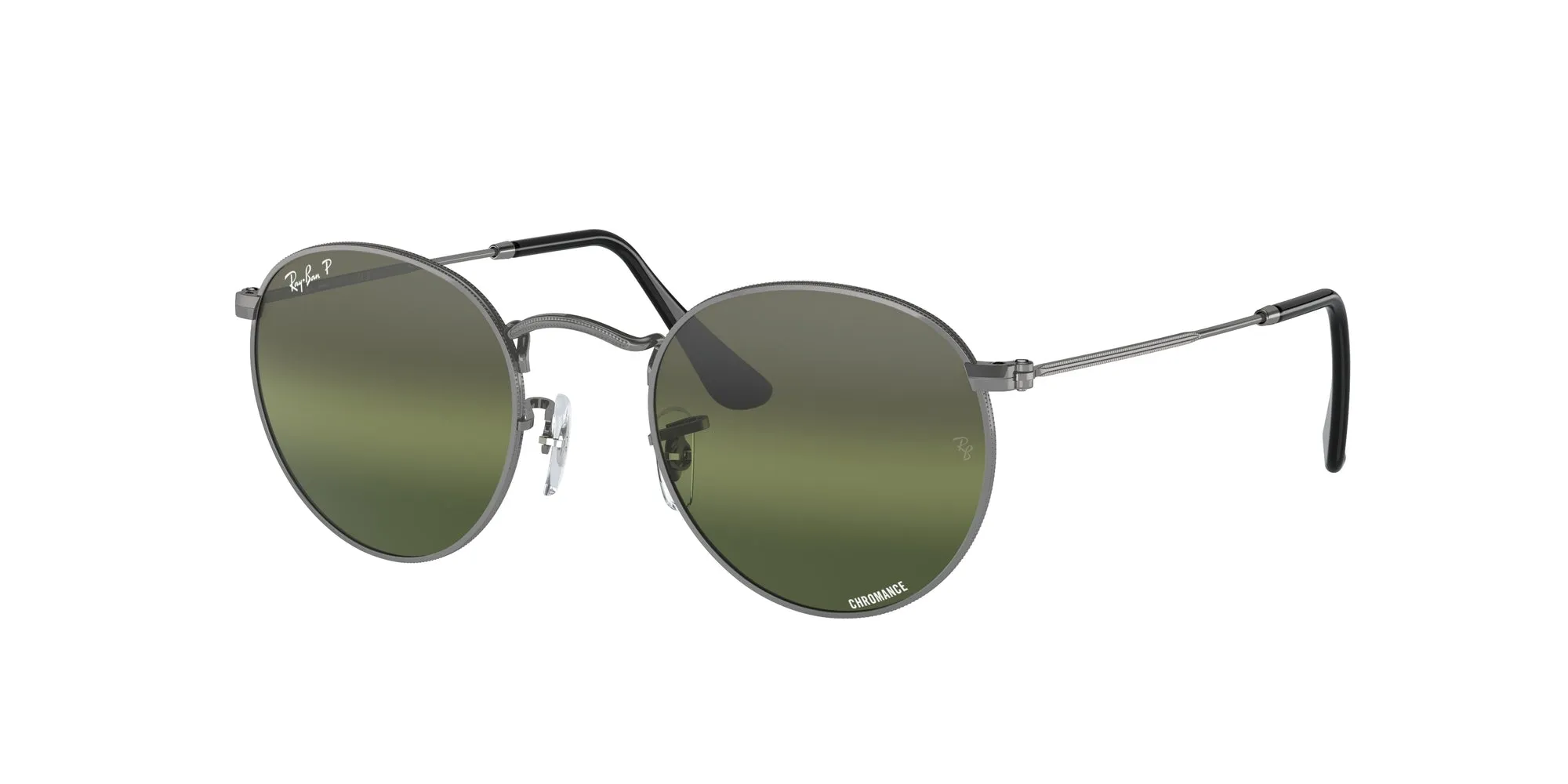 Ray - Ban RB3447 ROUND METAL 004/G4 Occhiali da sole Metallo Grigio Verde Rotonda Polarizzata Specchiato - immagine 1