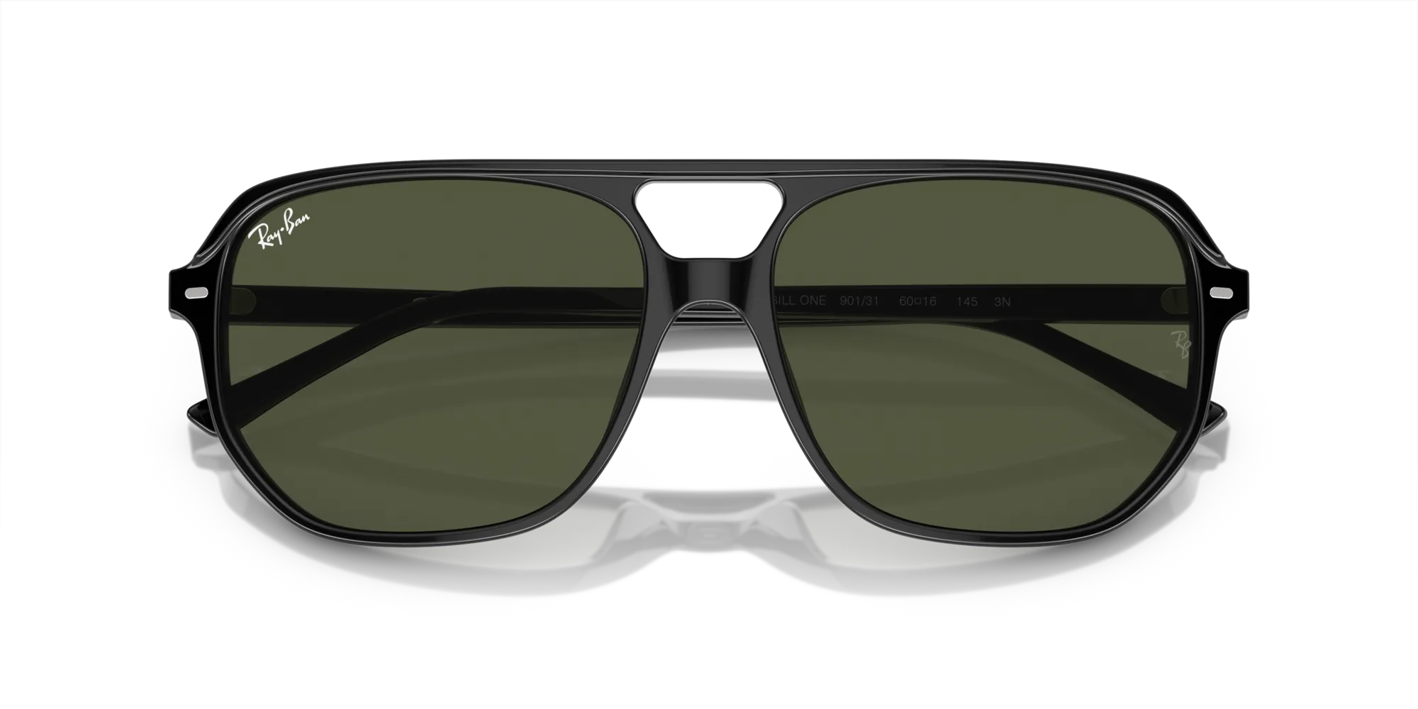 Ray - Ban RB2205 BILL ONE 901/31 Occhiali da sole Acetato Nero Verde Geometrica Normale - immagine 2