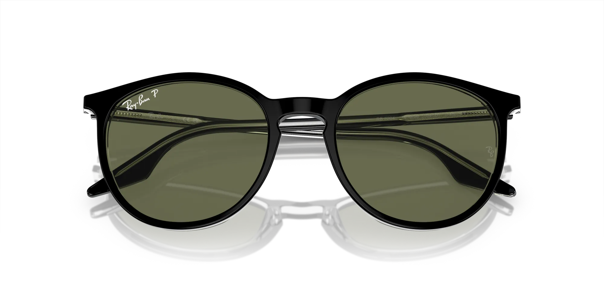 Ray - Ban RB2204 919/58 Occhiali da sole Acetato Nero Verde Pantos Polarizzata - immagine 2
