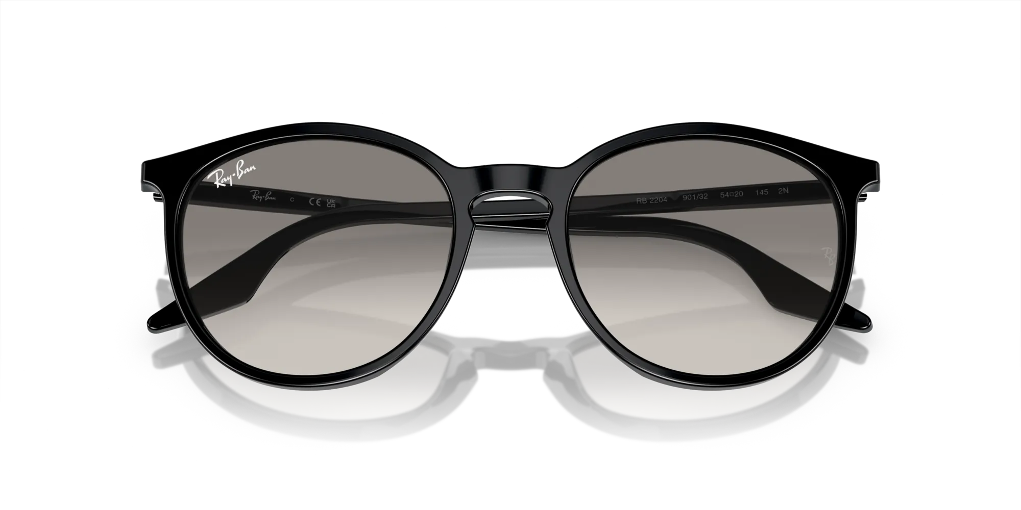 Ray - Ban RB2204 901/32 Occhiali da sole Acetato Nero Grigio Pantos Normale Sfumato - immagine 2