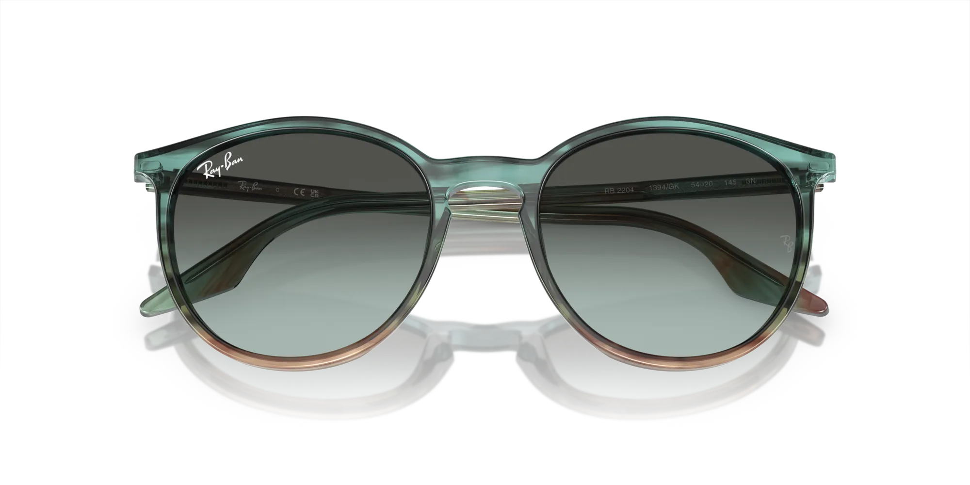 Ray - Ban RB2204 1394GK Occhiali da sole Acetato Multi-colore Blu Pantos Normale Sfumato - immagine 2