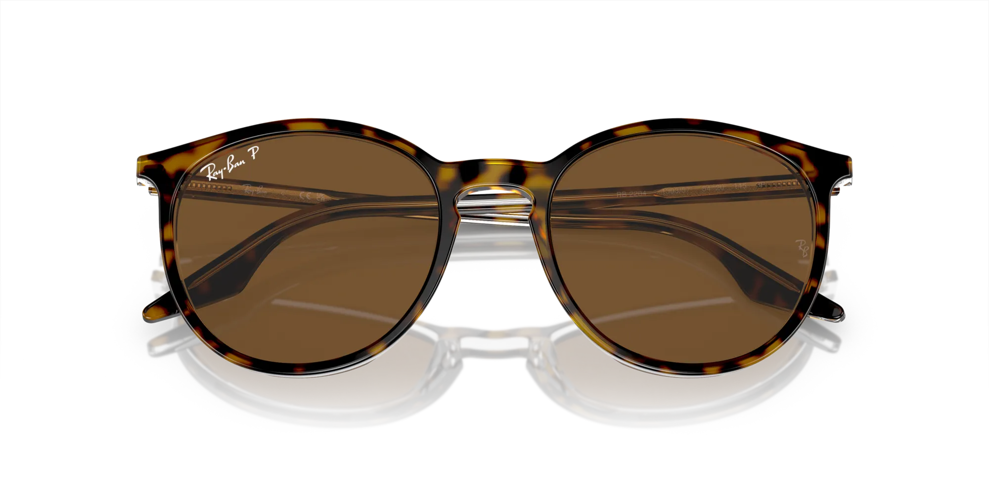 Ray - Ban RB2204 139357 Occhiali da sole Acetato Marrone Marrone Pantos Polarizzata - immagine 2