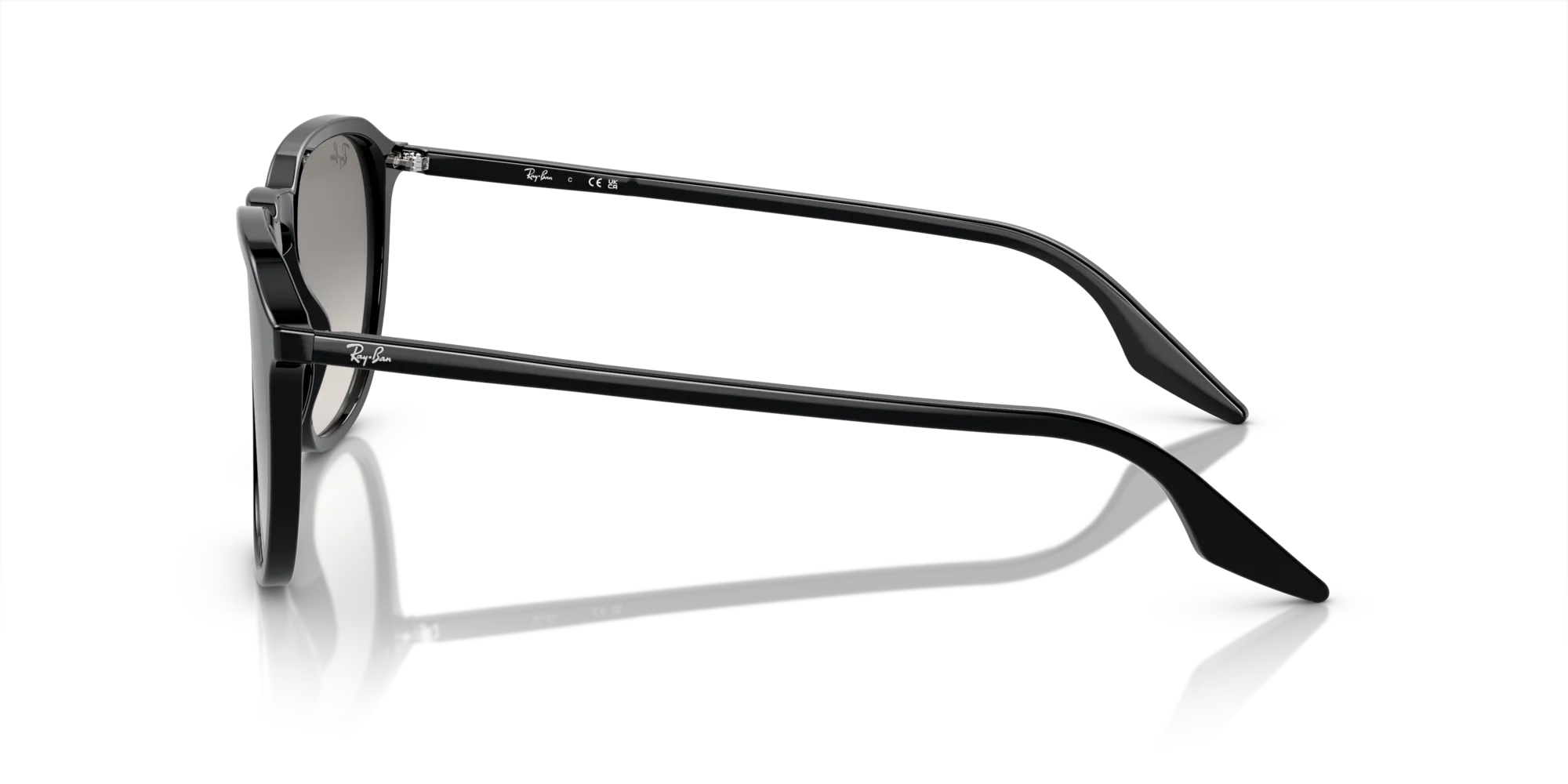 Ray - Ban RB2203 901/32 Occhiali da sole Acetato Nero Grigio Squadrata Normale Sfumato - immagine 4