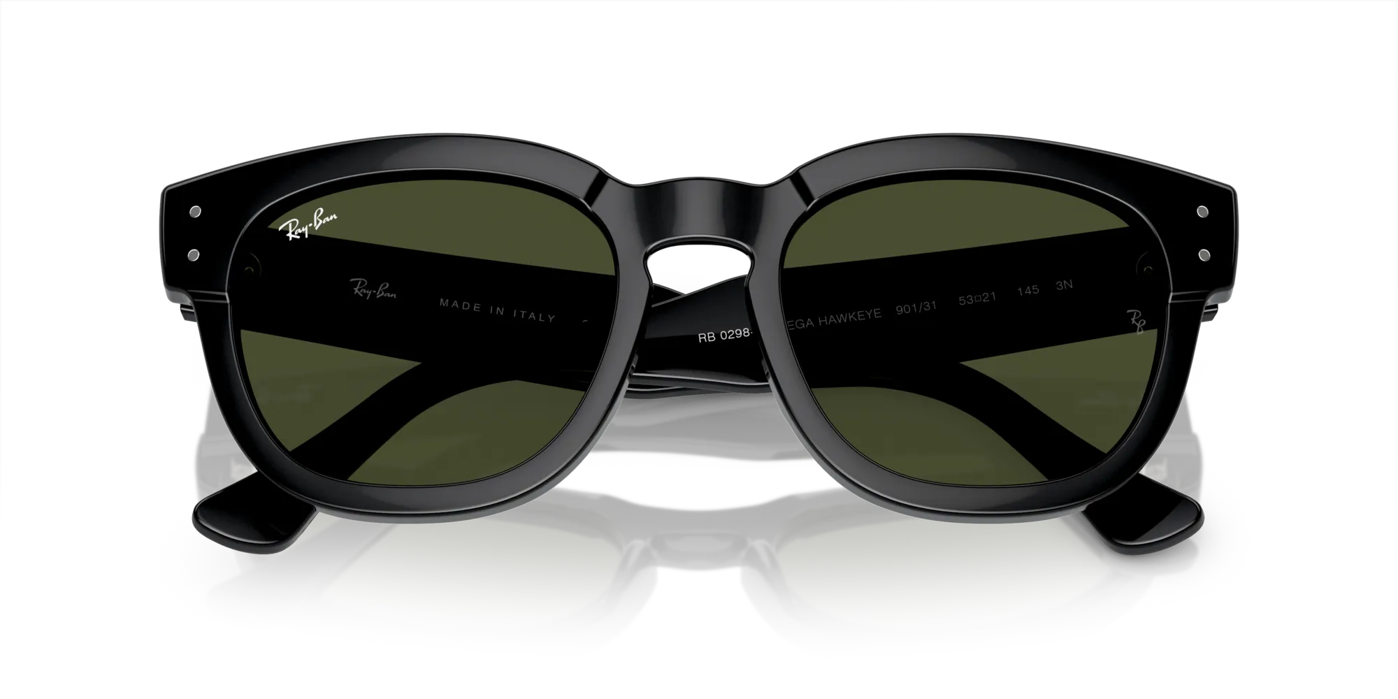 Ray - Ban RB0298S MEGA HAWKEYE 901/31 Occhiali da sole Acetato Nero Verde Squadrata Normale - immagine 2