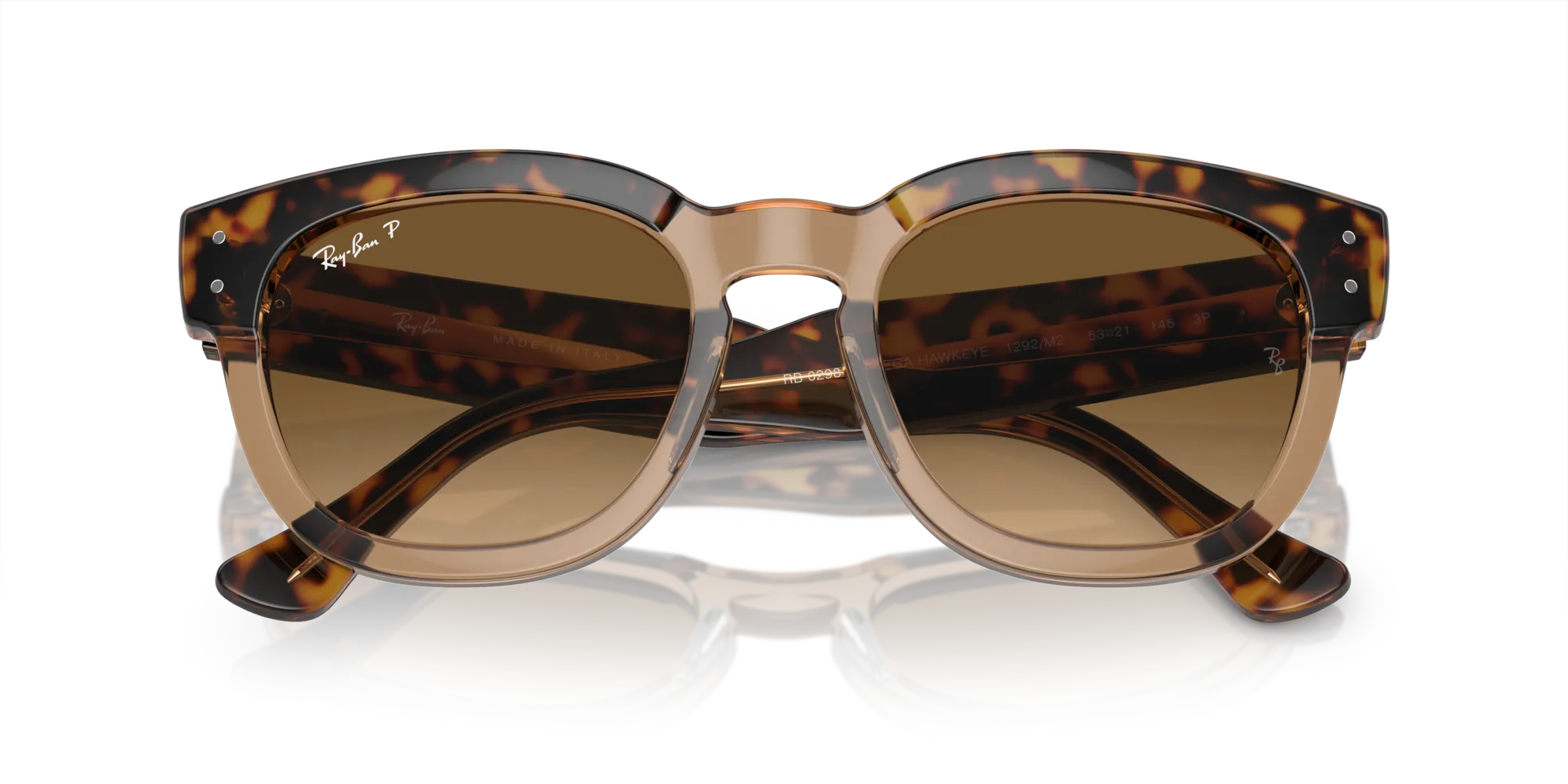 Ray - Ban RB0298S MEGA HAWKEYE 1292M2 Occhiali da sole Acetato Oro Marrone Squadrata Polarizzata Sfumato - immagine 2
