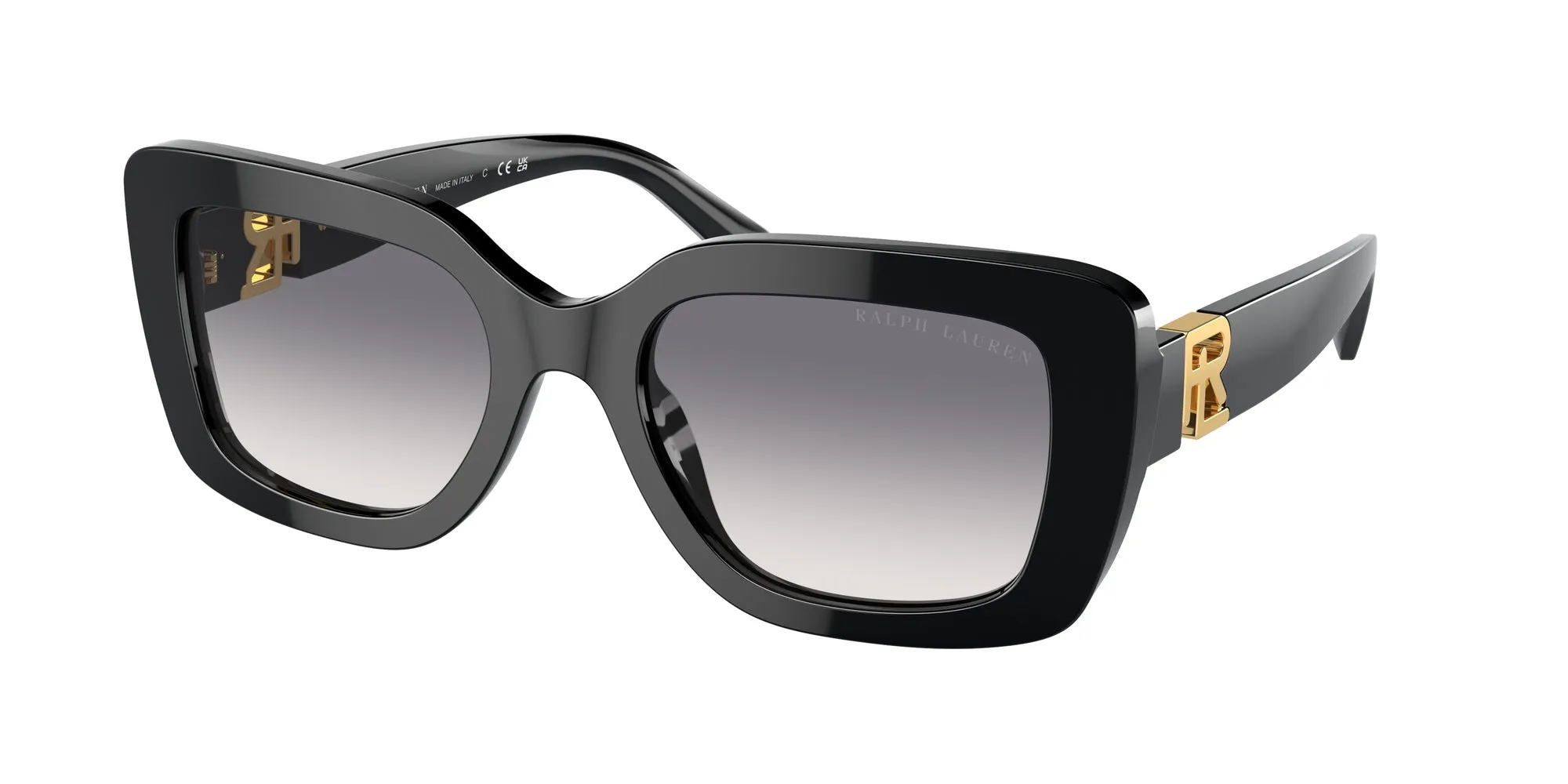 Ralph Lauren RL8217U THE NIKKI 500179 Occhiali da sole Acetato Nero Viola Squadrata Normale Sfumato - immagine 1