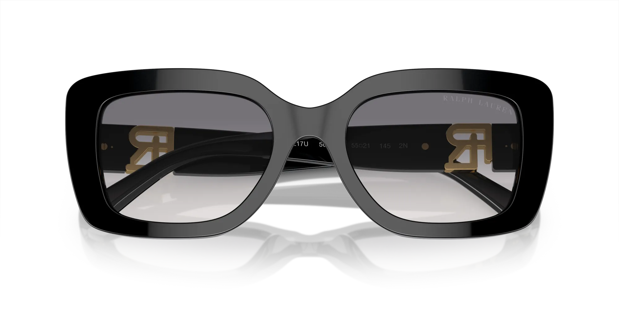 Ralph Lauren RL8217U THE NIKKI 500179 Occhiali da sole Acetato Nero Viola Squadrata Normale Sfumato - immagine 2
