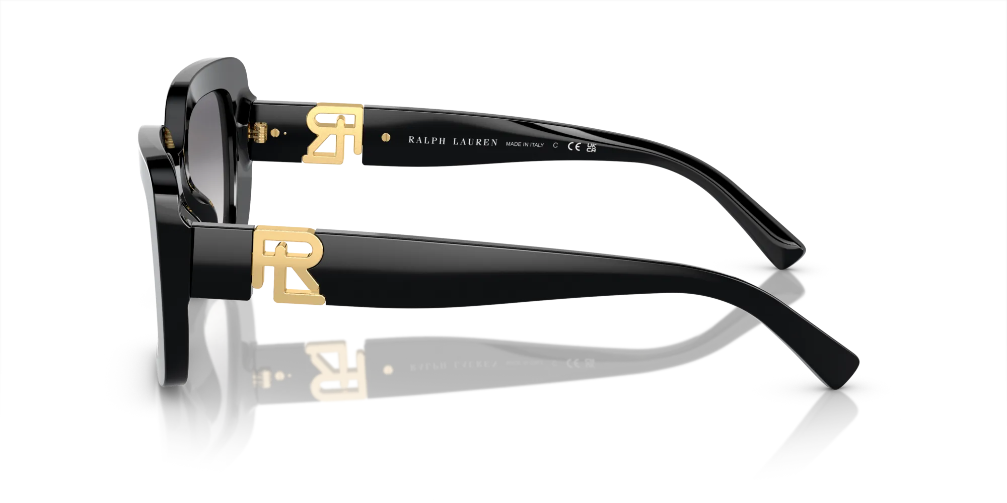 Ralph Lauren RL8217U THE NIKKI 500179 Occhiali da sole Acetato Nero Viola Squadrata Normale Sfumato - immagine 4