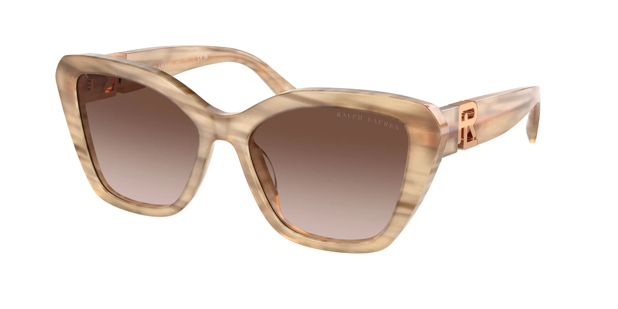 Ralph Lauren RL8216U THE ISABEL 610613 Occhiali da sole Acetato Marrone Marrone Farfalla Normale Sfumato - immagine 1