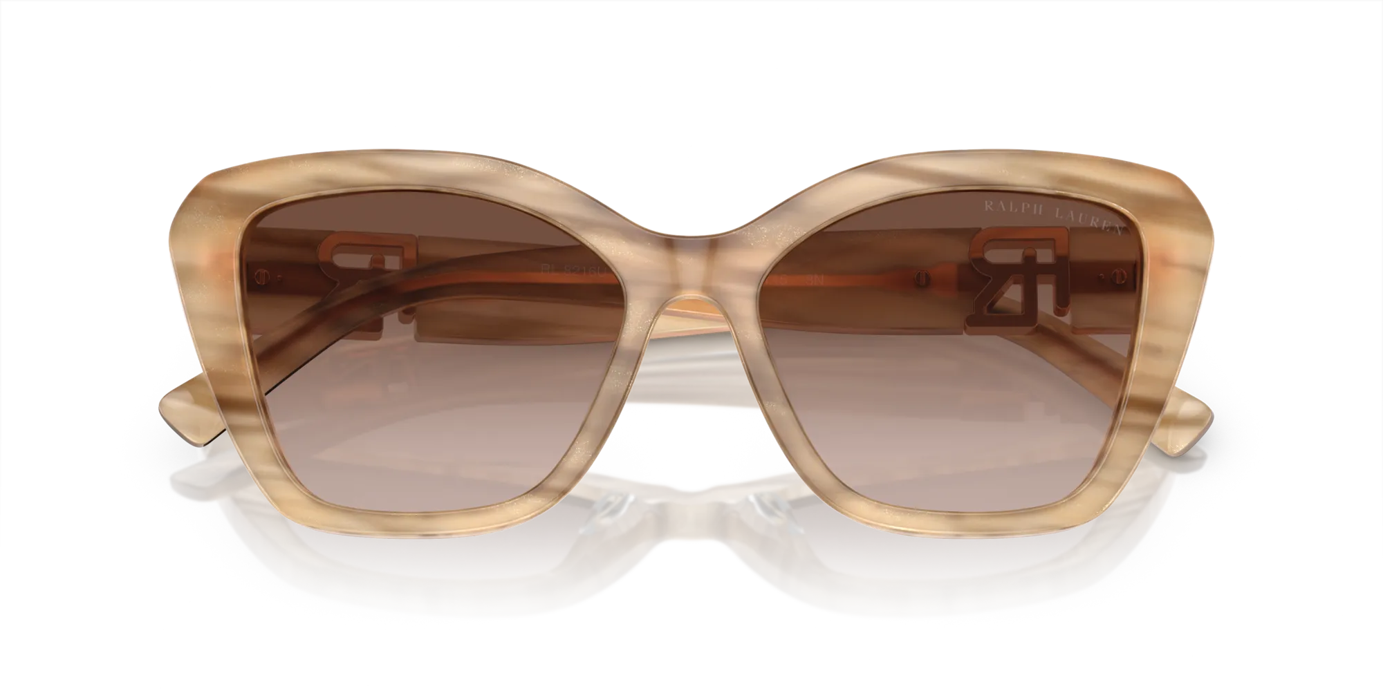 Ralph Lauren RL8216U THE ISABEL 610613 Occhiali da sole Acetato Marrone Marrone Farfalla Normale Sfumato - immagine 2