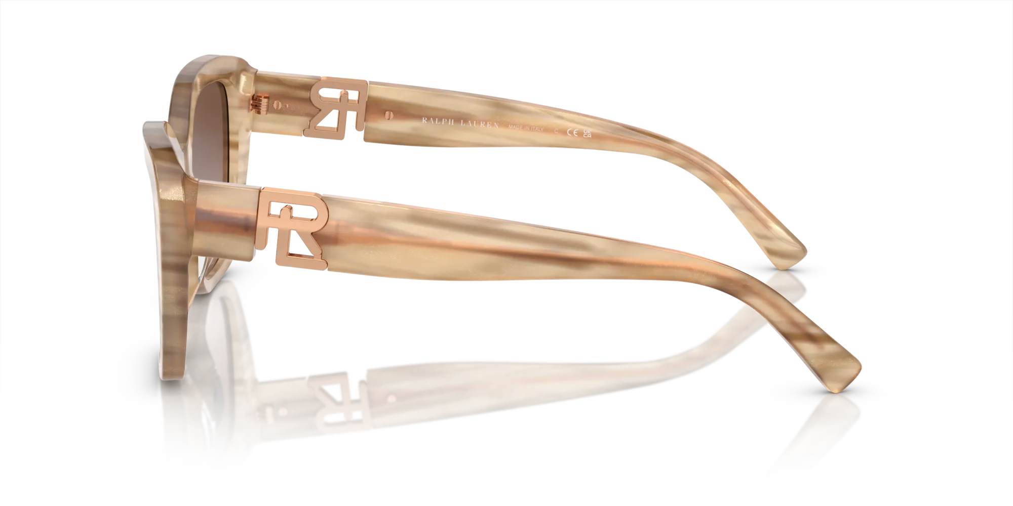 Ralph Lauren RL8216U THE ISABEL 610613 Occhiali da sole Acetato Marrone Marrone Farfalla Normale Sfumato - immagine 4