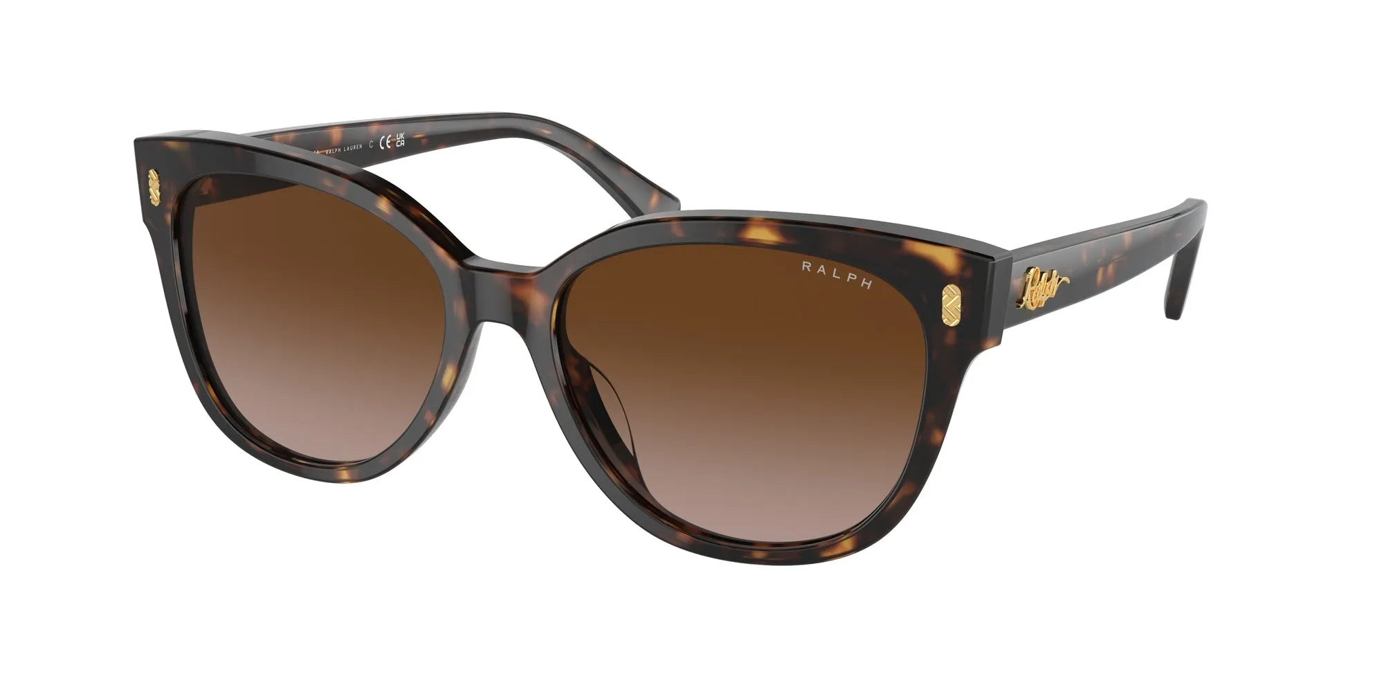 Ralph Lauren RA5305U 500313 Occhiali da sole Acetato Nero Marrone Cat Eye Normale Sfumato - immagine 1