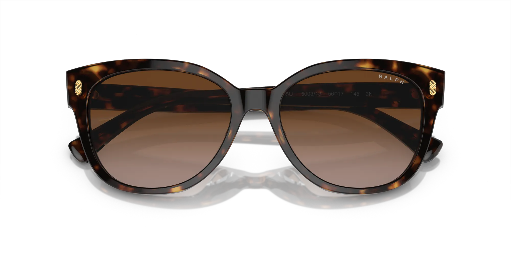 Ralph Lauren RA5305U 500313 Occhiali da sole Acetato Nero Marrone Cat Eye Normale Sfumato - immagine 2