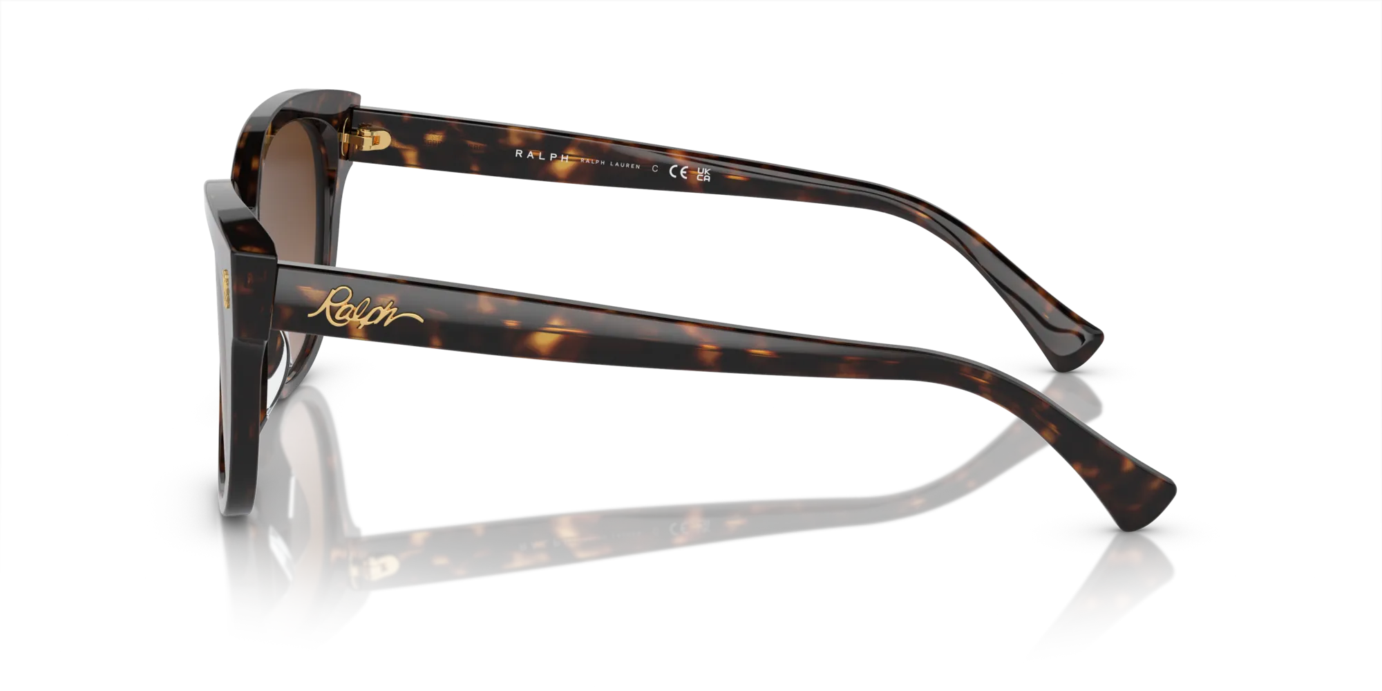 Ralph Lauren RA5305U 500313 Occhiali da sole Acetato Nero Marrone Cat Eye Normale Sfumato - immagine 4