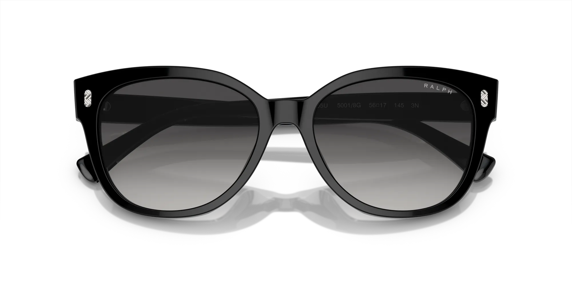 Ralph Lauren RA5305U 50018G Occhiali da sole Acetato Nero Grigio Cat Eye Normale Sfumato - immagine 2