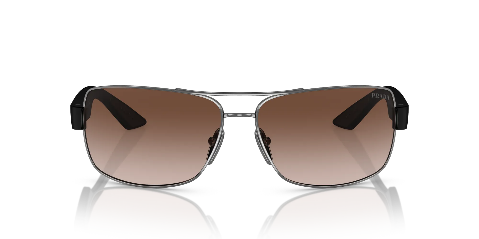 Prada Linea Rossa PS 50ZS 5AV02P Occhiali da sole Metallo Grigio Marrone Pillow Normale Sfumato - immagine 3
