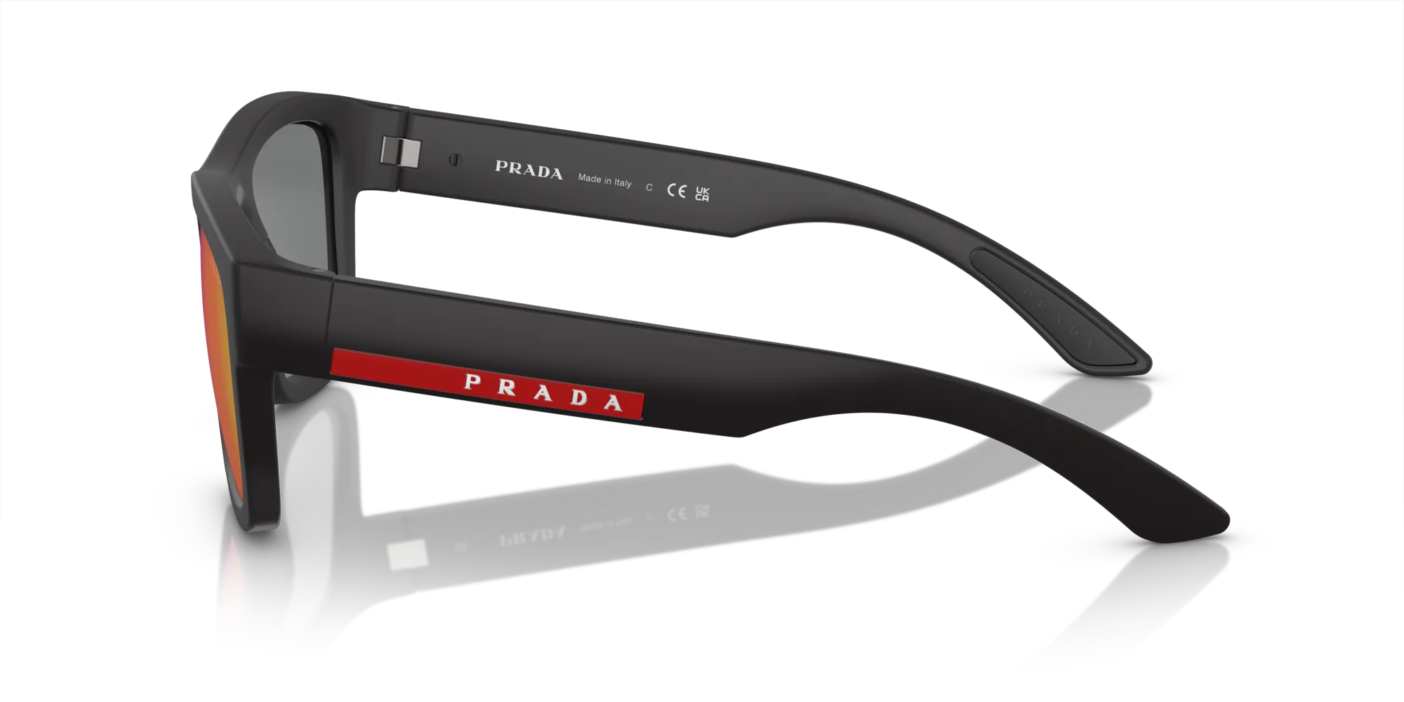 Prada Linea Rossa PS 01ZS DG008F Occhiali da sole Nylon Nero Grigio Pillow Specchiate - immagine 4