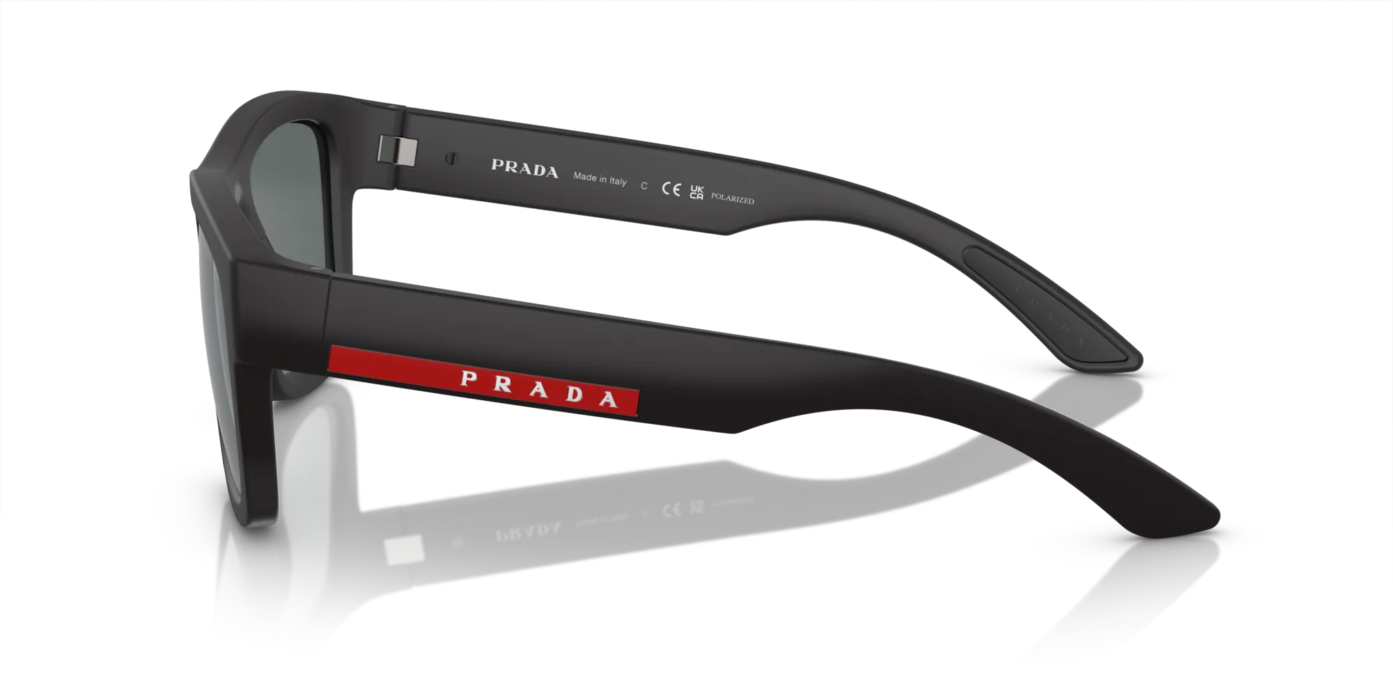 Prada Linea Rossa PS 01ZS DG002G Occhiali da sole Nylon Nero Grigio Pillow Polarizzata - immagine 4