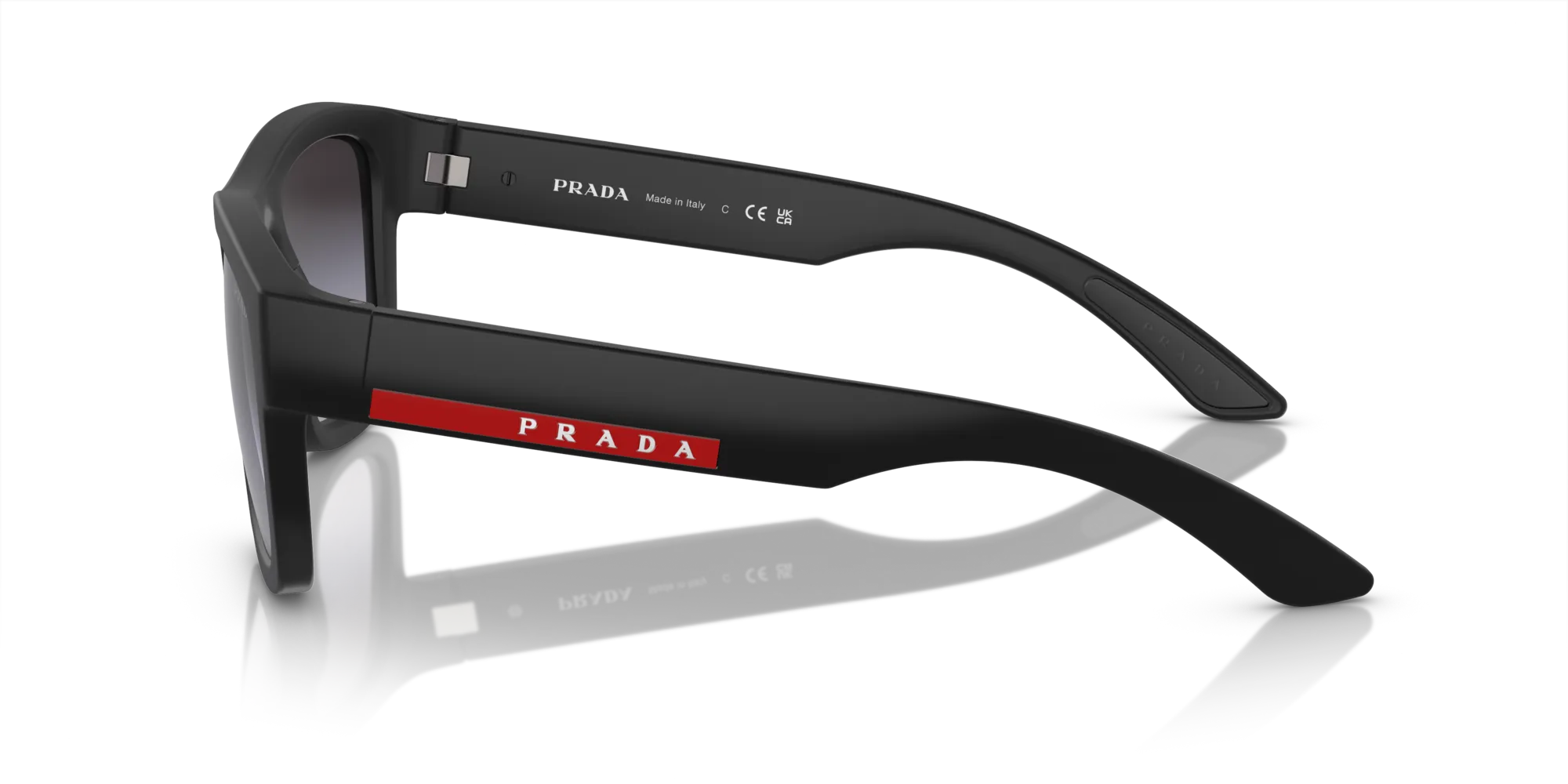 Prada Linea Rossa PS 01ZS 1BO09U Occhiali da sole Nylon Nero Grigio Pillow Normale Sfumato - immagine 4