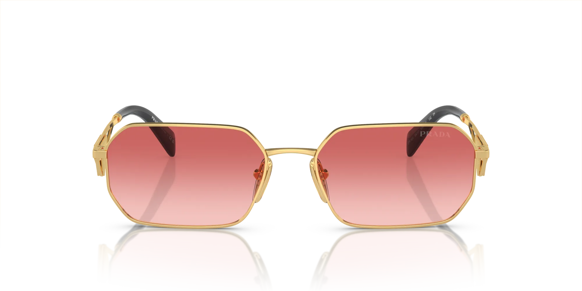 Prada PR A51S 5AK40C Occhiali da sole Acciaio Oro Rosa Geometrica Normale Sfumato - immagine 3