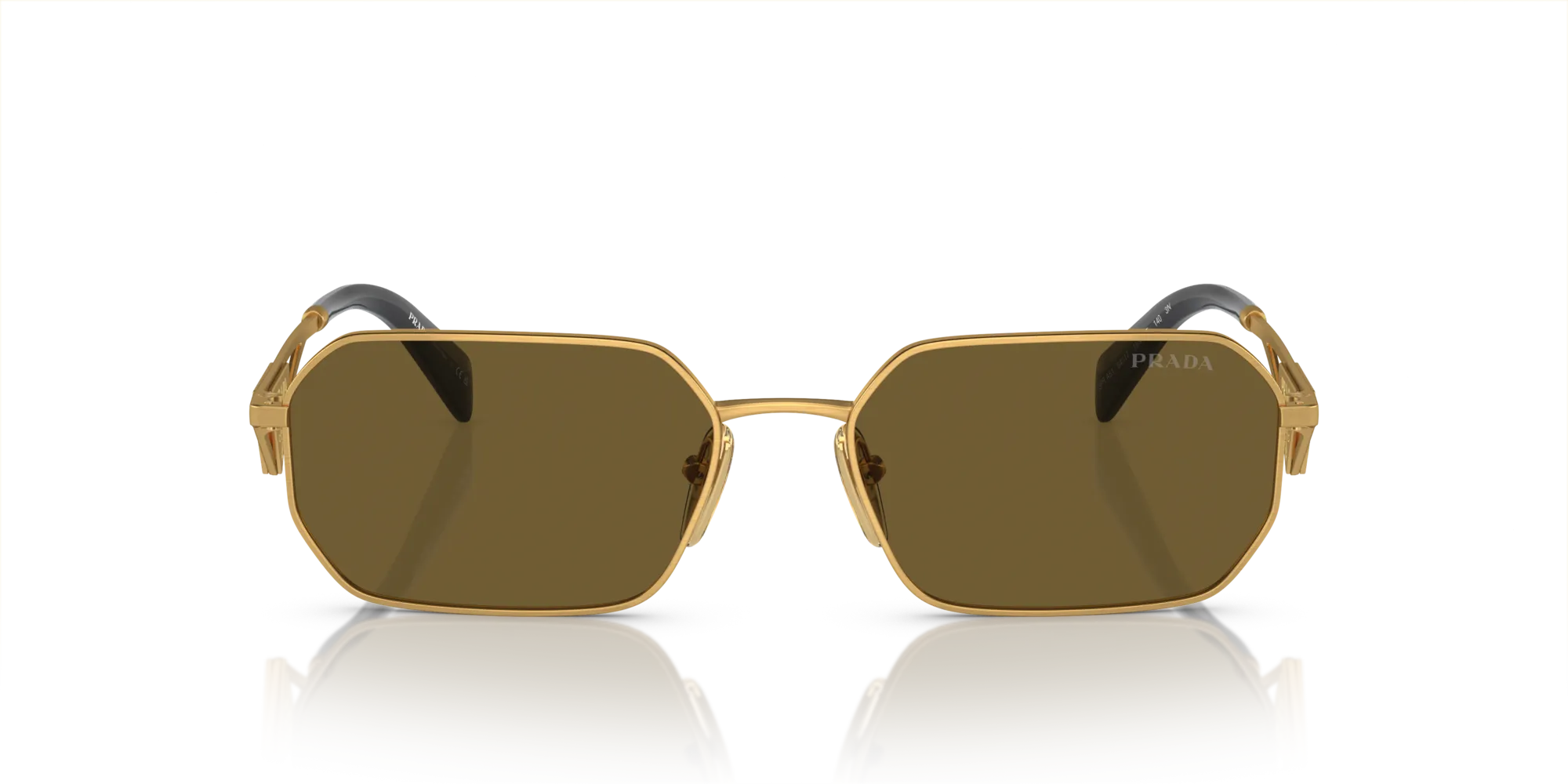 Prada PR A51S 15N01T Occhiali da sole Acciaio Oro Marrone Geometrica Normale - immagine 3