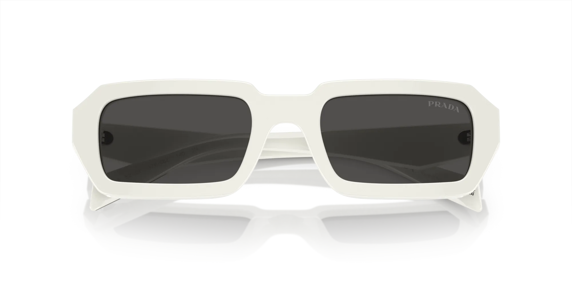 Prada PR A12S 17K08Z Occhiali da sole Acetato Bianco Grigio Geometrica Normale - immagine 2