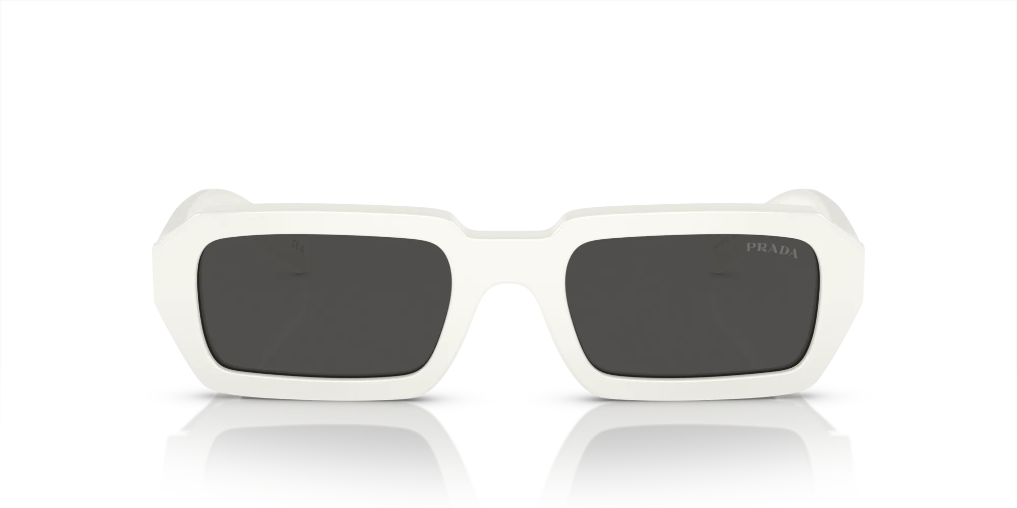 Prada PR A12S 17K08Z Occhiali da sole Acetato Bianco Grigio Geometrica Normale - immagine 3
