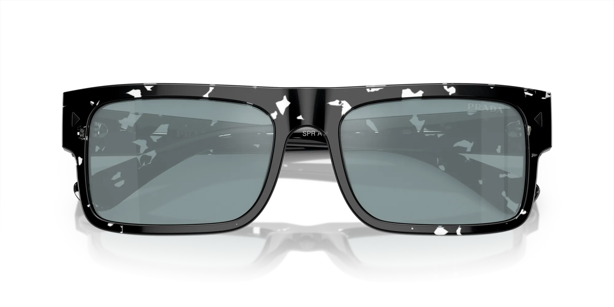 Prada PR A10S 15O01A Occhiali da sole Acetato Marrone Azzurro Squadrata Specchiate Specchiato - immagine 2