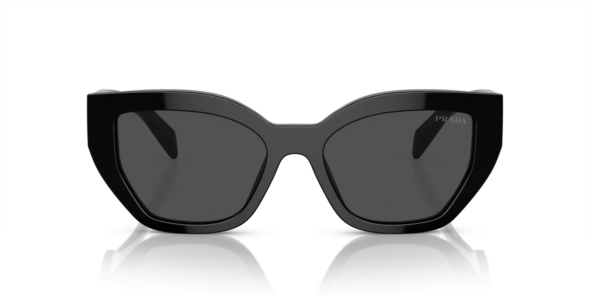 Prada PR A09S 1AB5S0 Occhiali da sole Acetato Nero Grigio Farfalla Normale - immagine 3