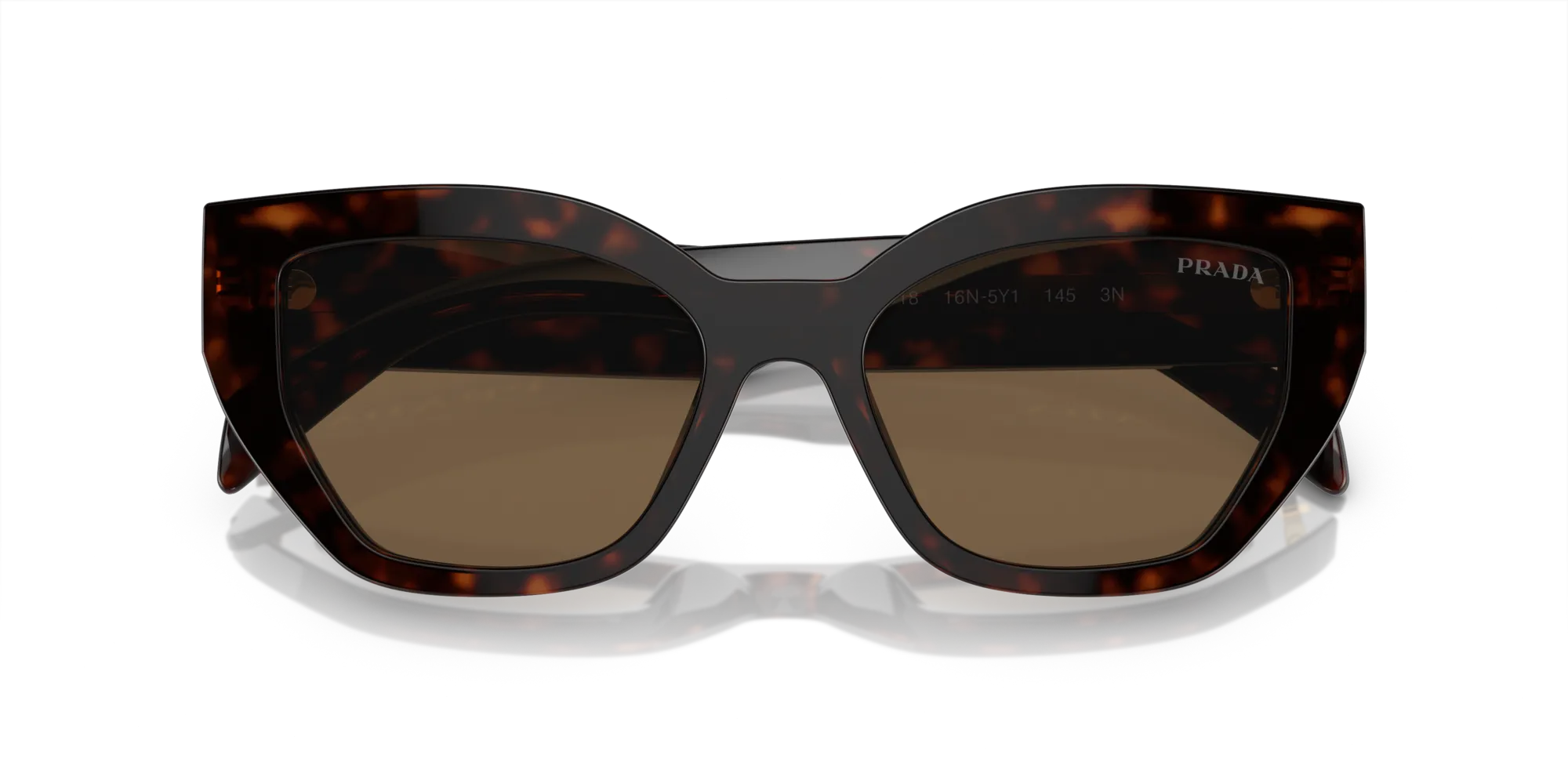 Prada PR A09S 16N5Y1 Occhiali da sole Acetato Marrone Marrone Farfalla Normale - immagine 2