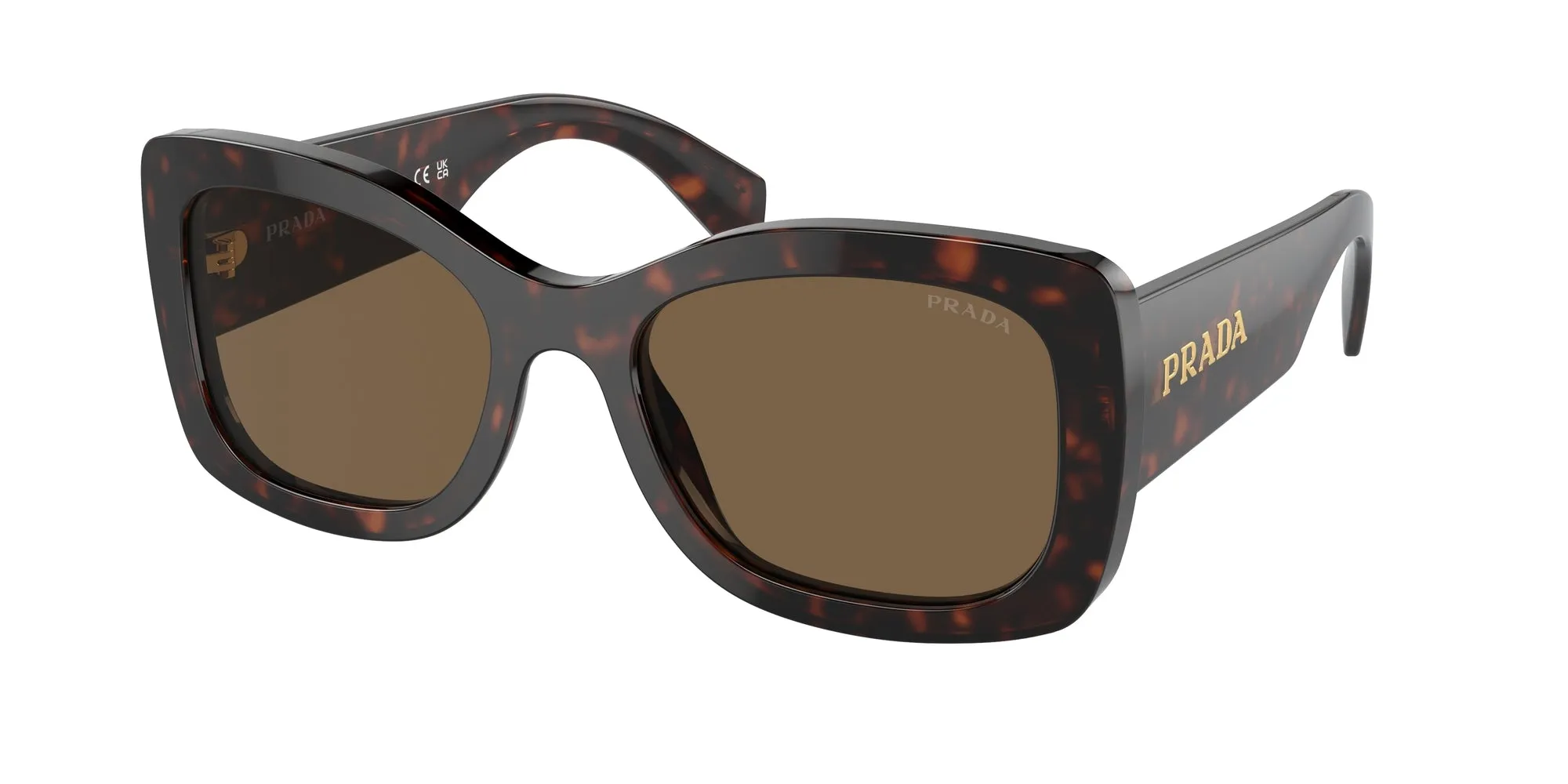 Prada PR A08S 16N5Y1 Occhiali da sole Acetato Marrone Marrone Rotonda Normale - immagine 1