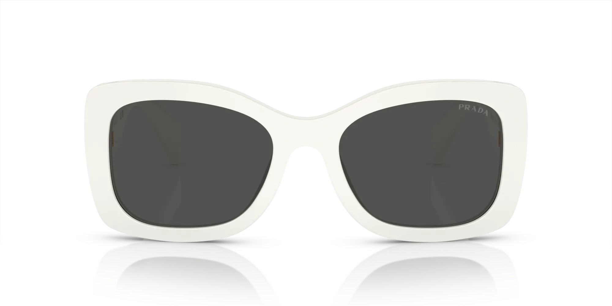 Prada PR A08S 1425S0 Occhiali da sole Acetato Bianco Grigio Rotonda Normale - immagine 3
