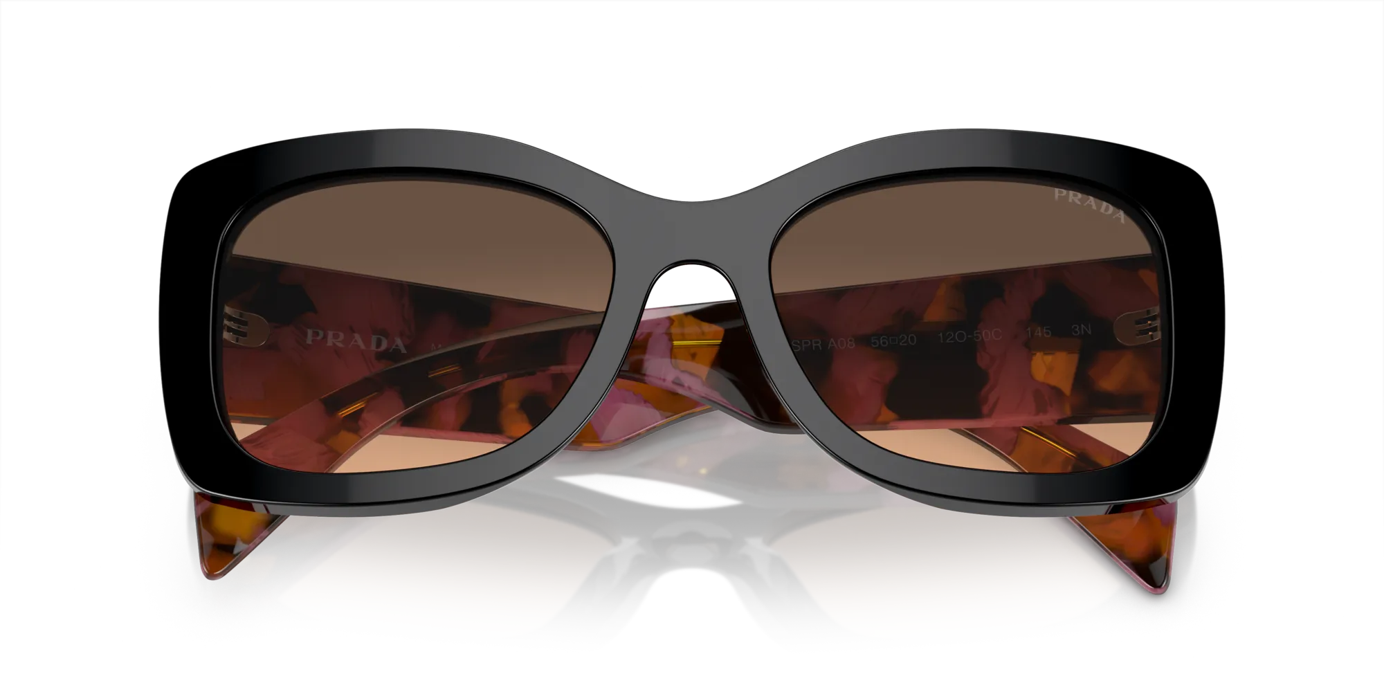 Prada PR A08S 12O50C Occhiali da sole Acetato Viola Marrone Rotonda Normale Sfumato - immagine 2
