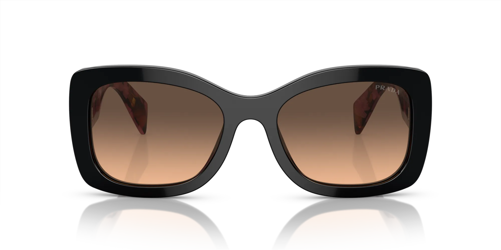 Prada PR A08S 12O50C Occhiali da sole Acetato Viola Marrone Rotonda Normale Sfumato - immagine 3
