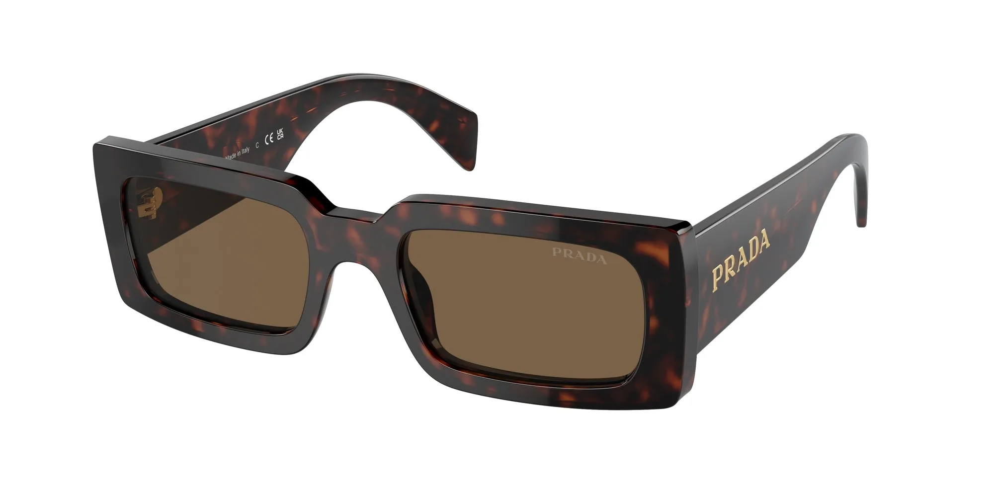 Prada PR A07S 16N5Y1 Occhiali da sole Acetato Marrone Marrone Pillow Normale - immagine 1