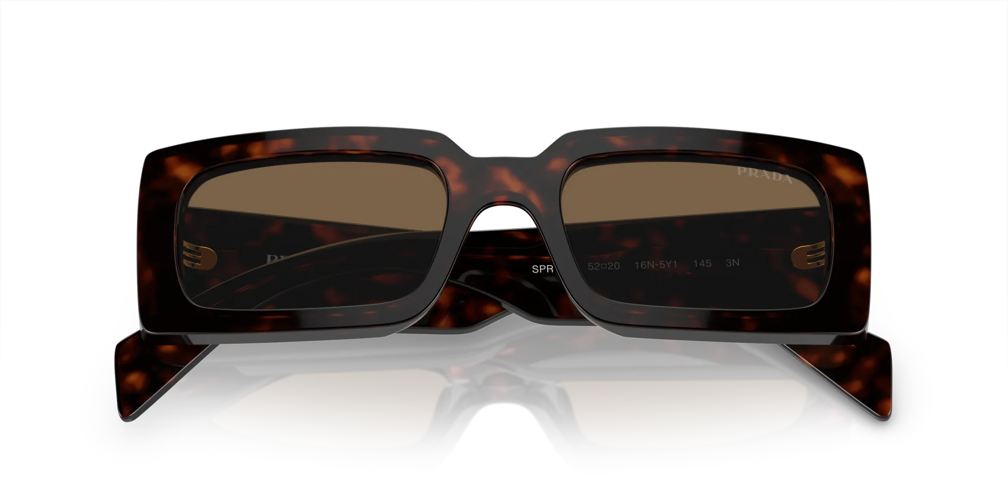 Prada PR A07S 16N5Y1 Occhiali da sole Acetato Marrone Marrone Pillow Normale - immagine 2