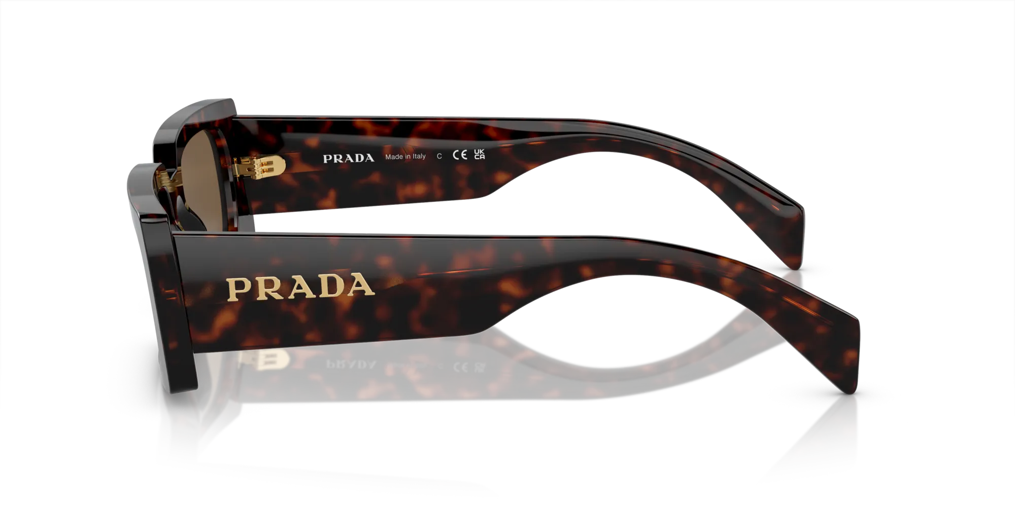 Prada PR A07S 16N5Y1 Occhiali da sole Acetato Marrone Marrone Pillow Normale - immagine 4
